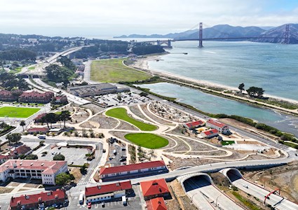 AERIAL OF PRESIDIO TUNNEL TOPS PARK