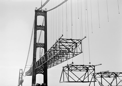 Michigan’s Mackinac Bridge tames the wind