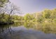 Photo shows a body of water surrounded by trees.