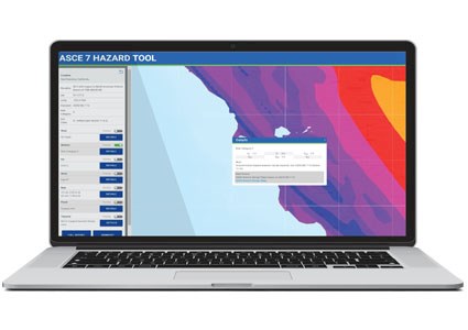 ASCE 7-22 Hazard Tool on laptop screen