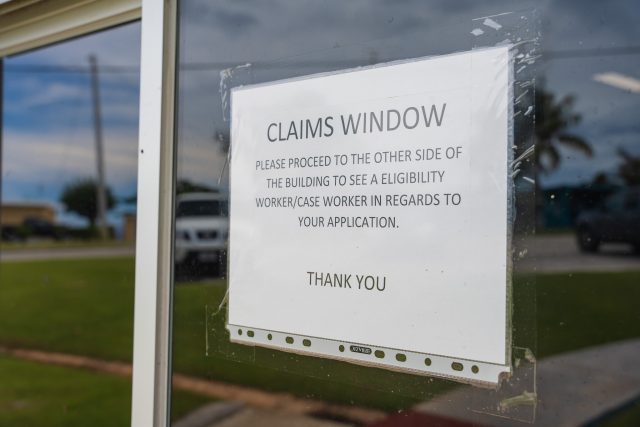 The Medicaid office on Saipan set up picnic tables outside to help manage the crowds of people who have signed up for the public health insurance program. On Tuesday Aug. 16, the office is closed to the public after 1 p.m. so the tables are empty.