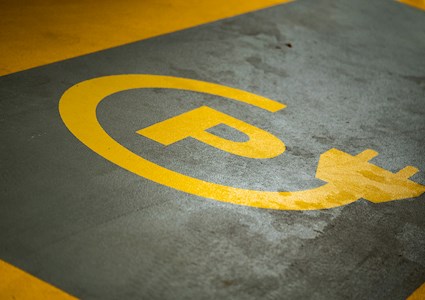 ev access painted on  parking spot