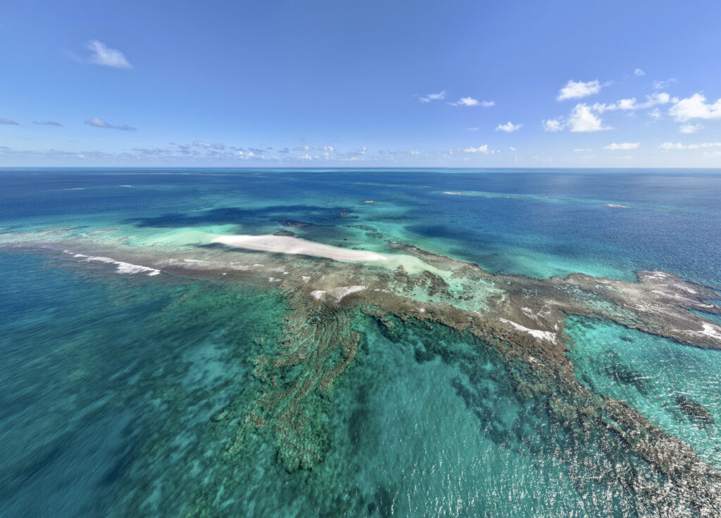 East Island has returned to about 60% of its original size after Hurricane Walaka wiped it off the map in 2018. (Nathan Eagle/Civil Beat/2024)