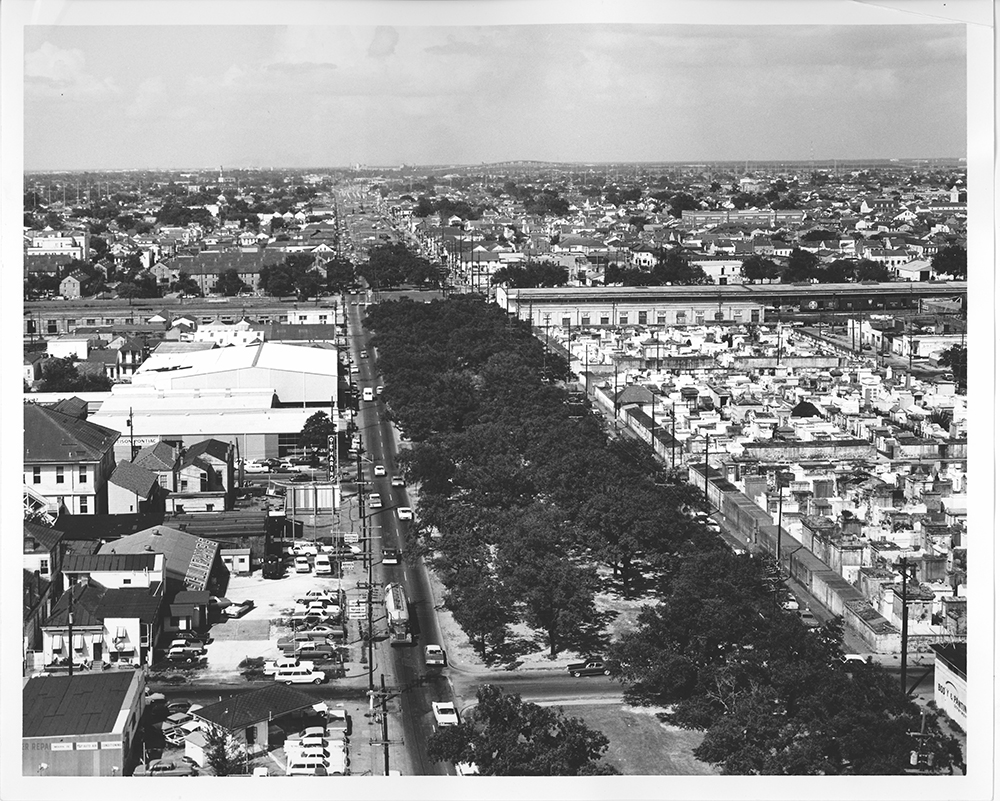 Old Claiborne Ave with a broad avenue of trees and grass