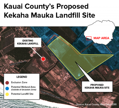 Map of the proposed Kekaha Mauka landfill site